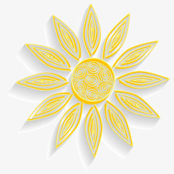 黄色向日葵素材剪纸风太阳插画矢量图高清图片