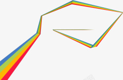 彩色彩虹不规则几何图形素材
