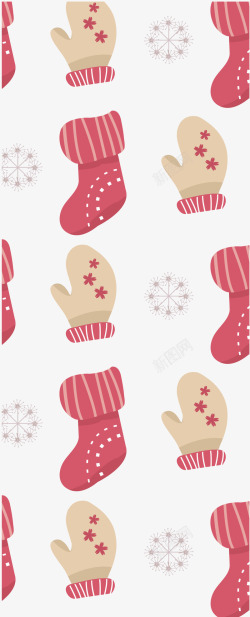 冬天阳光壁纸手套袜子图案矢量图高清图片