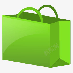 手提袋设计绿色的购物袋图标图标