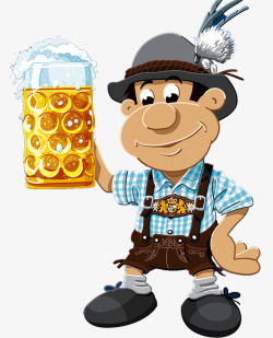 喝酒的人德国啤酒节插画高清图片