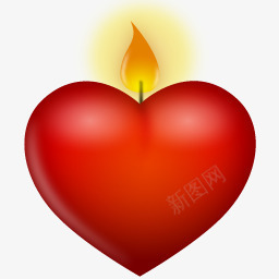蜡烛情人节红心蜡烛图标图标