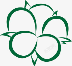 绿色棉花花朵图素材