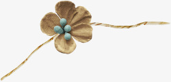 褐色花朵和蓝色花蕊素材