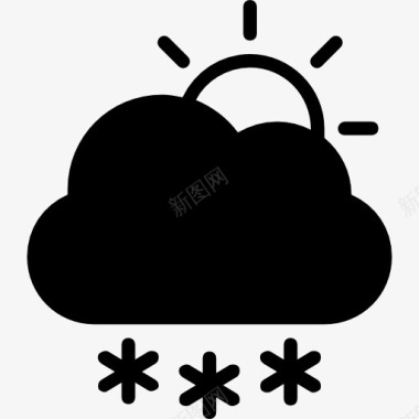 冷罩暴风雪的日子象征冬天的天气图标图标