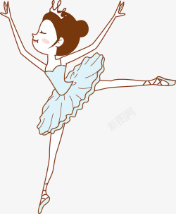 芭蕾舞女孩卡通跳芭蕾舞的女孩高清图片