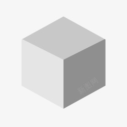 灰色立体方形盒子元素矢量图素材
