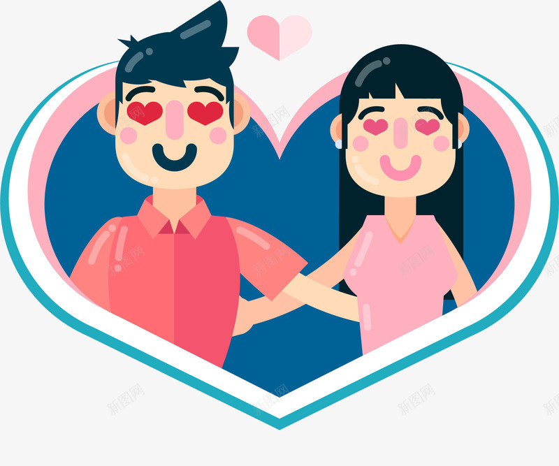扁平爱心情侣装饰贴纸png免抠素材_88icon https://88icon.com 2月14 七夕节 人物设计 恋人 情人节 情侣人物 我爱你 爱人 结婚啦 谈恋爱 谈朋友
