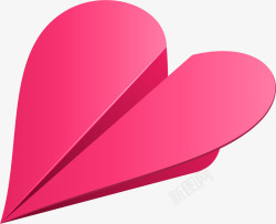 情人节粉色爱心纸飞机素材