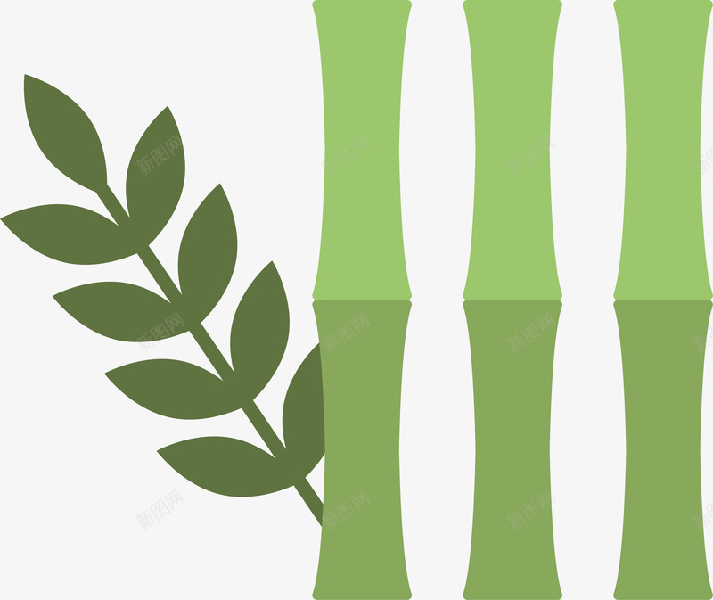 绿色竹子卡通插画矢量图ai免抠素材_88icon https://88icon.com 卡通插画 叶子 植物 竹子 绿色 设计 矢量图