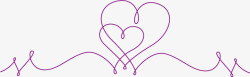情人节紫色线条爱心素材