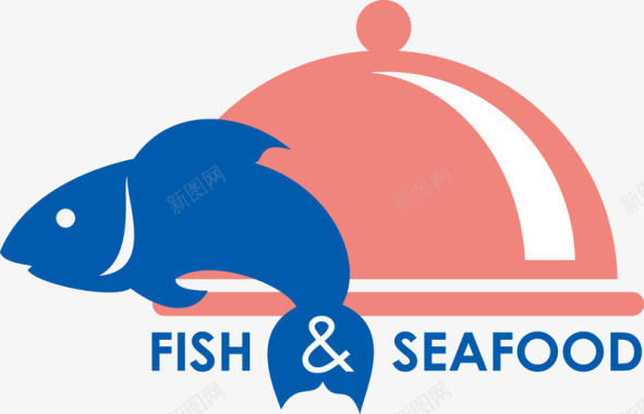 海鲜美味餐饮标签矢量图图标图标