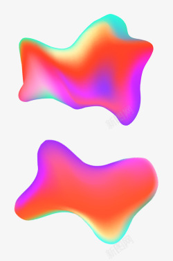 彩色几何抽象流体彩色渐变素材