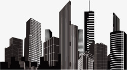 都市大厦建筑剪影高清图片