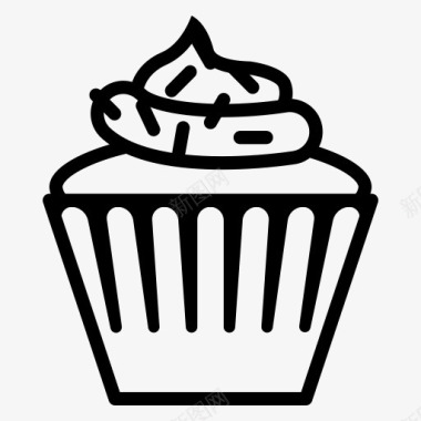 麦子蛋糕粗线条蛋糕图标图标