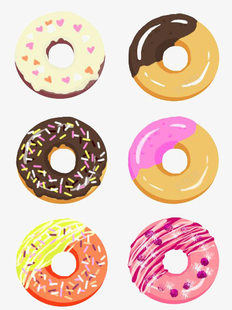 卡通甜甜圈png免抠素材_88icon https://88icon.com 卡通 手绘 插画 烘焙 甜点 甜甜圈 美食
