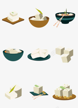 豆腐宴卡通食物形矢量图素材