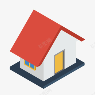 小房子免抠扁平化房屋矢量图图标图标