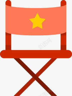 红色导演椅图标图标