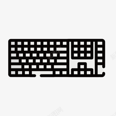 键盘灰色手绘线稿键盘元素矢量图图标图标