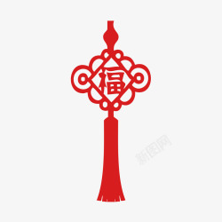喜庆中国红中国结传统图案素材