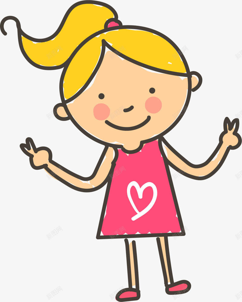 微笑可爱爱心女孩png免抠素材_88icon https://88icon.com 儿童节 六一节 卡通 可爱女生 爱心女孩 童趣 蜡笔女生 表情平静 装饰图案