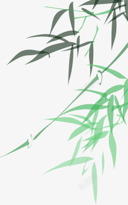 绿色中国风竹子装饰图案素材