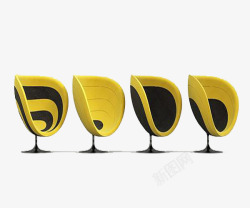 黄色简约椅子素材