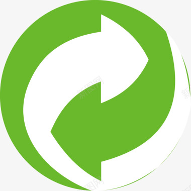 垃圾桶绿色生态箭头图标图标