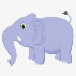 矢量可爱卡通大象站卡通动物大象矢量图高清图片
