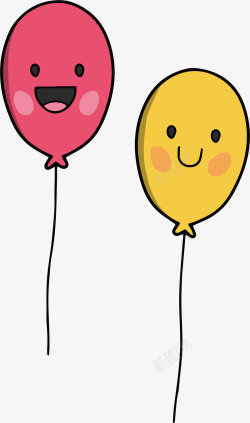 彩色笑脸气球矢量图素材