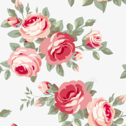 插画庄园元素手绘玫瑰花背景高清图片