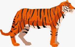 一只凶猛的老虎手绘图素材
