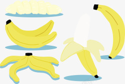 黄色香蕉皮黄色香蕉矢量图高清图片