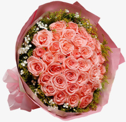 粉色香槟玫瑰花束七夕情人节素材