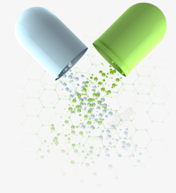 创意医学胶囊创意绿色胶囊矢量图高清图片