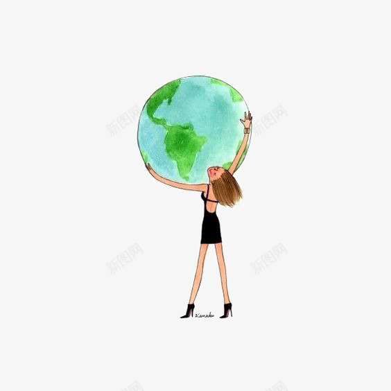 女生抱着地球png免抠素材_88icon https://88icon.com 卡通 手绘 生态 自然 蓝色地球