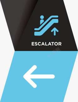 手形指示牌导视指示系统左边自动扶梯高清图片