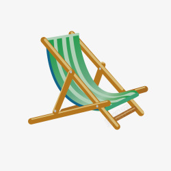 卡通沙滩椅绿色素材