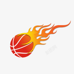 橙色篮球卡通橙色篮球火球插画图标高清图片