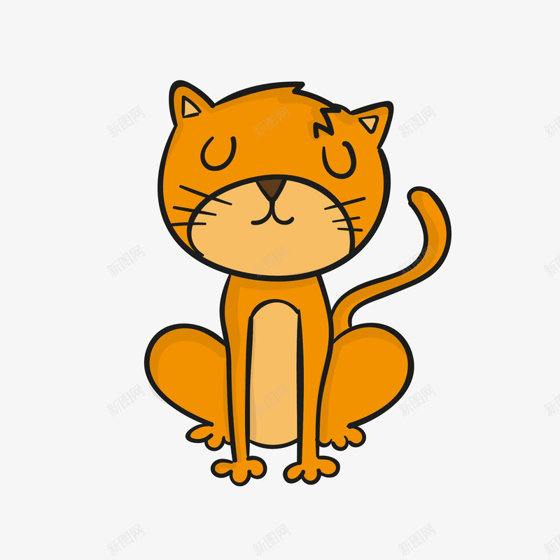 坐着闭眼的小猫咪矢量图eps免抠素材_88icon https://88icon.com 卡通 卡通小猫咪 可爱 可爱的小猫咪 闭眼 闭着眼 矢量图