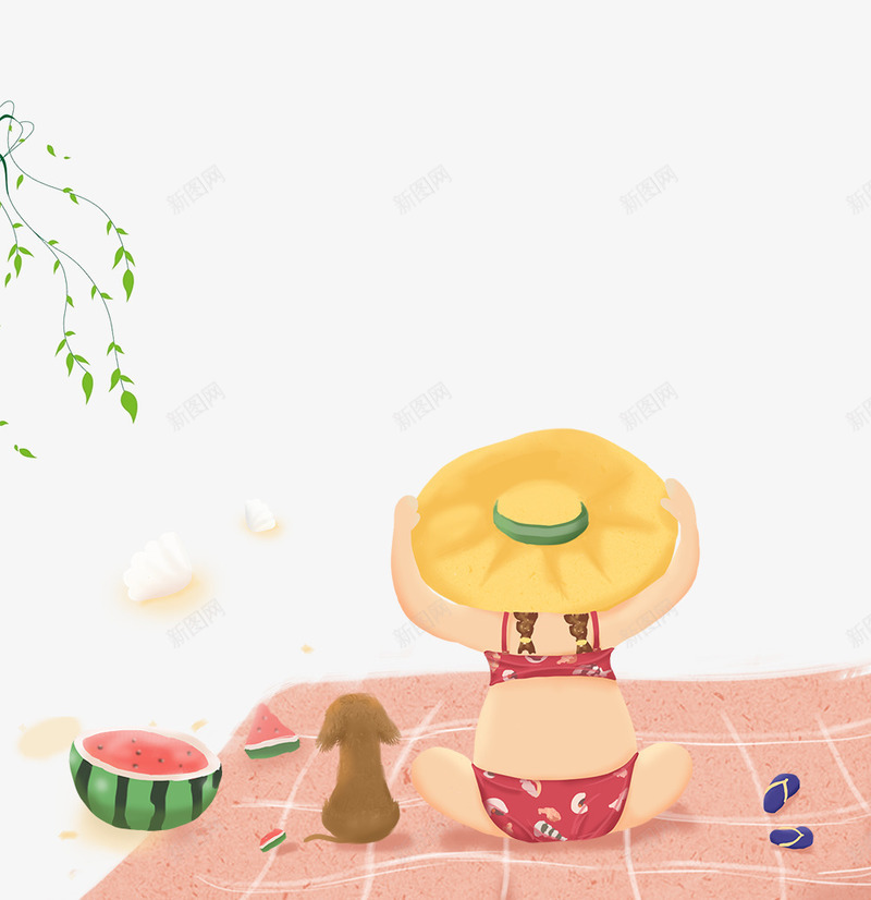 小女孩晒太阳插画png免抠素材_88icon https://88icon.com 七月 凉爽 旅游 椰树 海岛小船 海岛游 海边 背包 阳光夏季