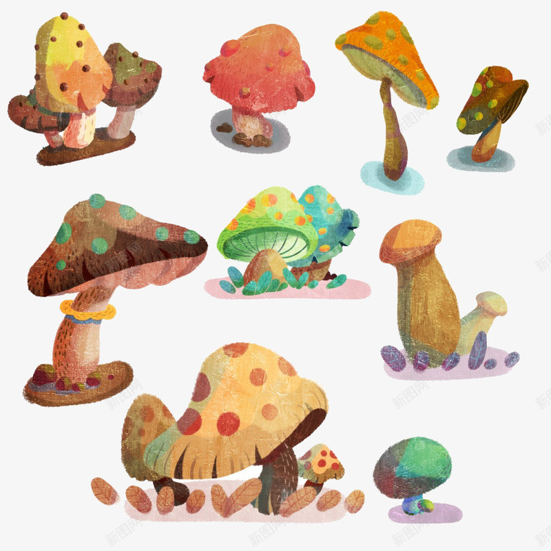 蘑菇森林png免抠素材_88icon https://88icon.com 儿童插画 卡通 卡通人物 卡通动物 卡通素材 可爱 故事插画 梦幻 森林系 童话 蘑菇森林