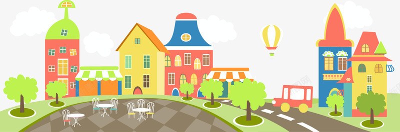 扁平化城市建筑房屋图png免抠素材_88icon https://88icon.com 卡通建筑 卡通房子 城市建筑 建筑 彩色 房子 房屋 扁平化街道 树木 街道