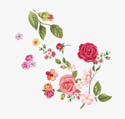 手绘水彩玫瑰花朵素材