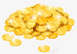 一堆金币矢量插画金光闪闪的金币装饰高清图片