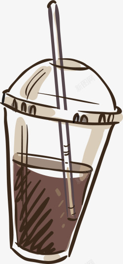 奶茶饮料卡通插画矢量图素材