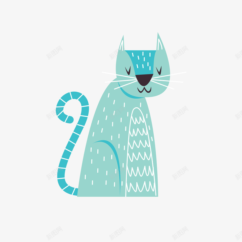 蓝色小猫卡通动物矢量图eps免抠素材_88icon https://88icon.com 卡通 卡通动物 卡通的 可爱 可爱动物 可爱的动物 蓝色小猫 矢量图