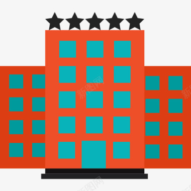 建筑与城市酒店图标图标