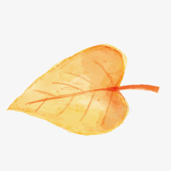 水彩手绘秋季装饰树叶矢量图素材